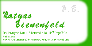 matyas bienenfeld business card